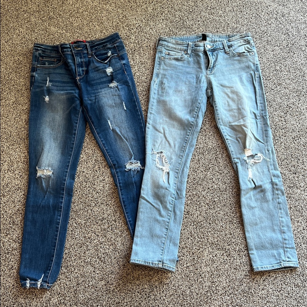 Wax Jean Dark and Light Blue Denim Jeans